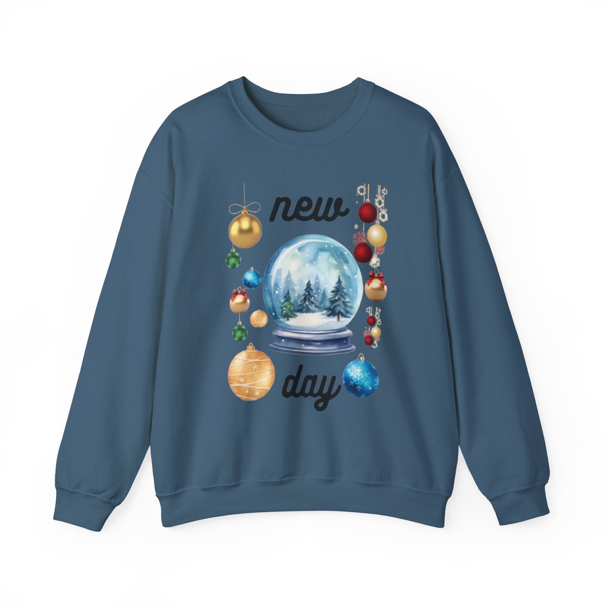 Cozy Holiday Crewneck Sweatshirt - 'New Day' Design, Unisex Clothing, Christmas Gift, Cozy Sweatshirt, Winter Apparel, Relaxed Style