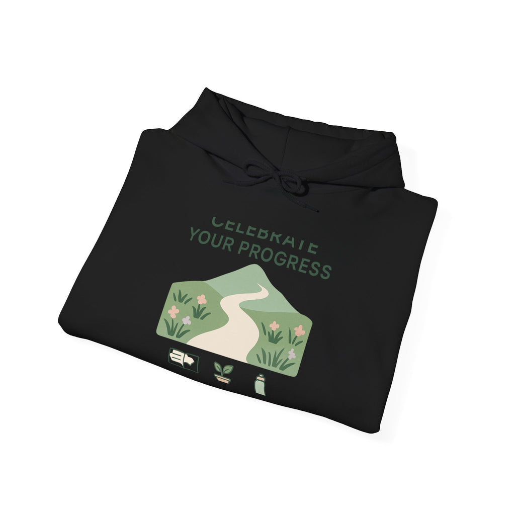 Celebrate Your Progress hoodie | motivational nature path illustration