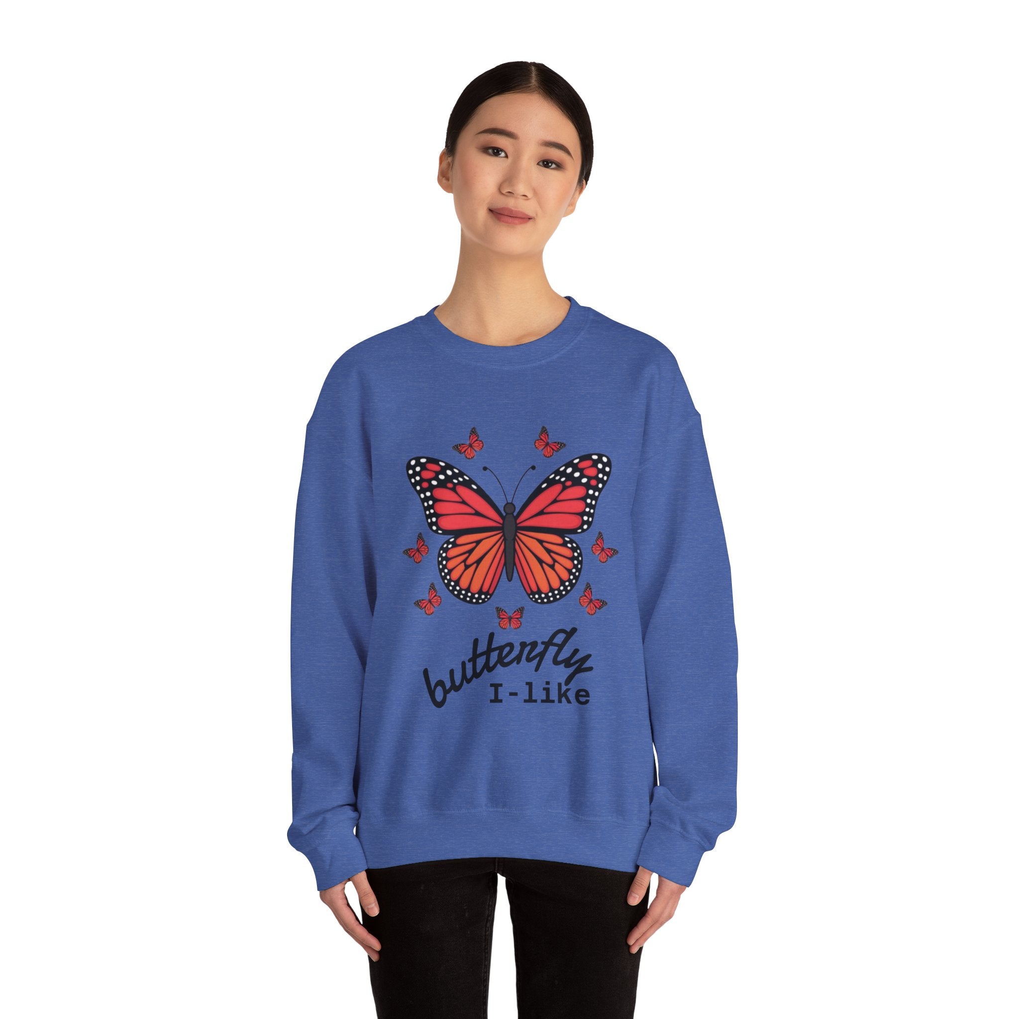 Butterfly Lover Unisex Crewneck Sweatshirt, Cozy Pullover, Gift for Nature Enthusiasts, Spring Fashion, Casual Wear, Butterfly Art