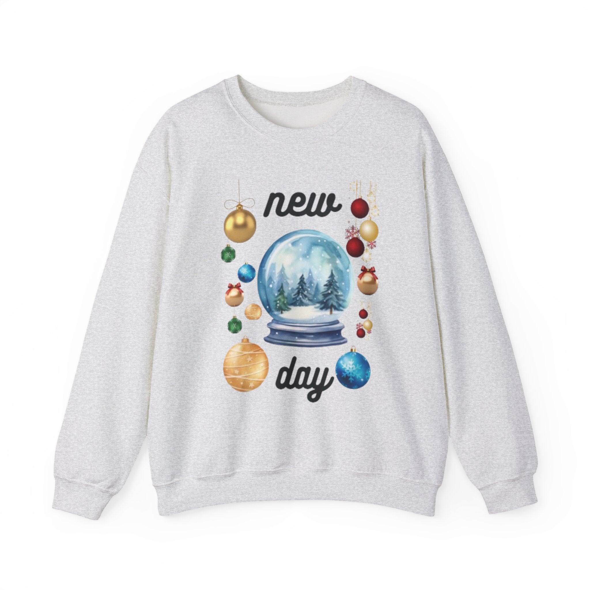 Cozy Holiday Crewneck Sweatshirt - 'New Day' Design, Unisex Clothing, Christmas Gift, Cozy Sweatshirt, Winter Apparel, Relaxed Style