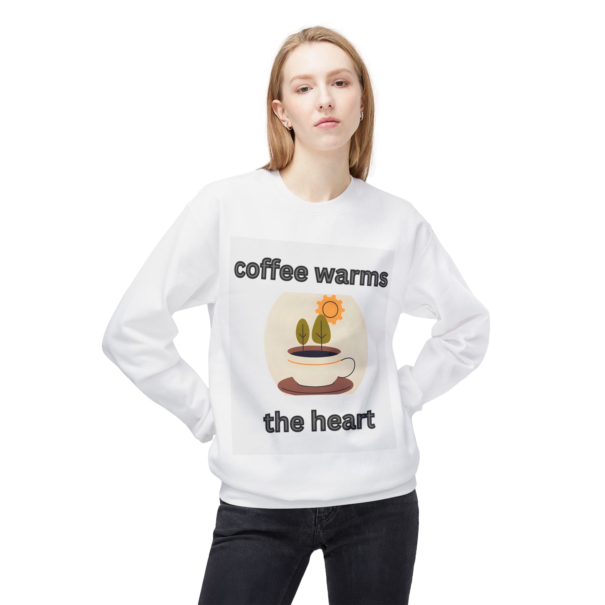 Coffee Warms the Heart Sweatshirt, Cozy Unisex Fleece Crewneck for Coffee Lovers, Gift for Her, Holiday Apparel, Perfect for Caffeine [...]