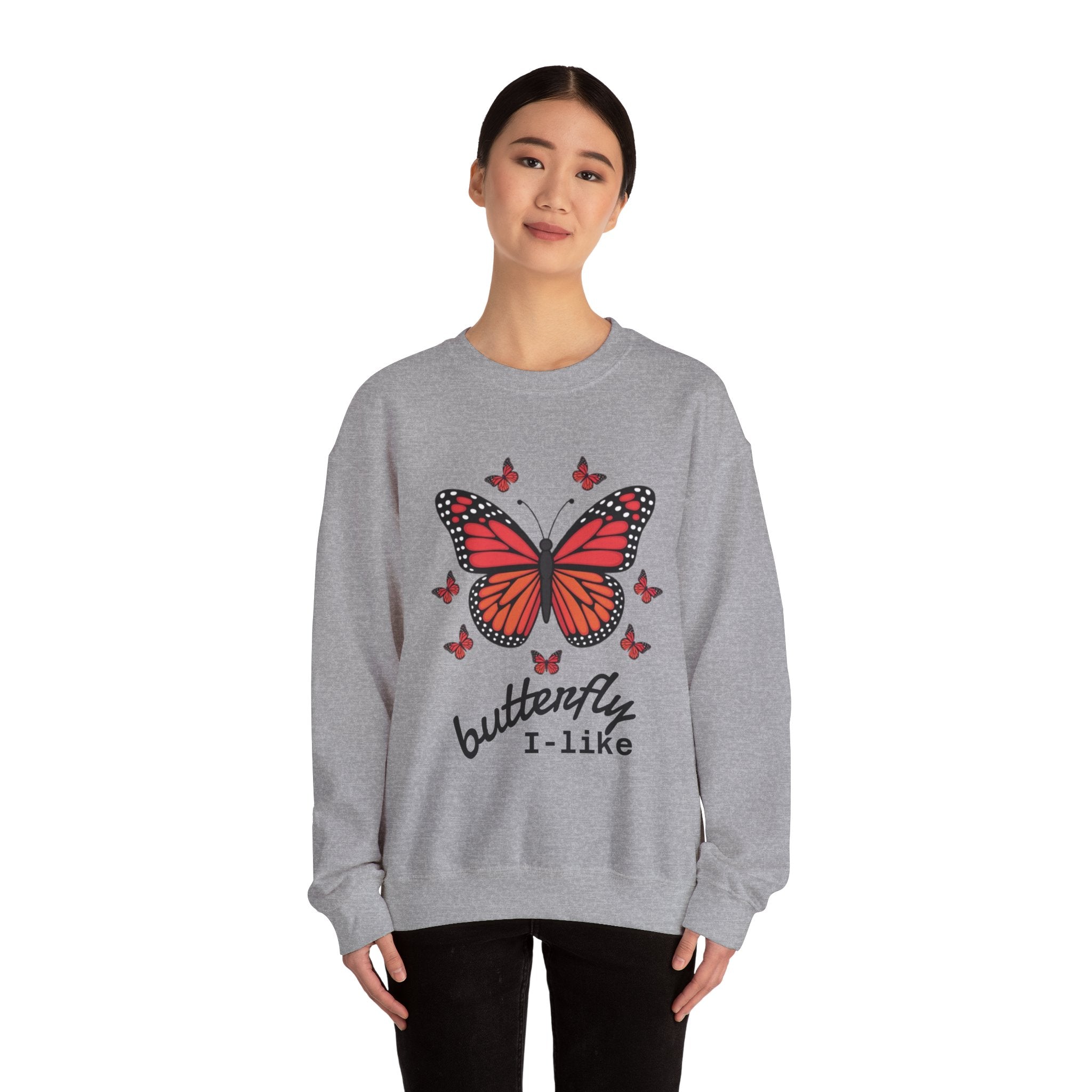 Butterfly Lover Unisex Crewneck Sweatshirt, Cozy Pullover, Gift for Nature Enthusiasts, Spring Fashion, Casual Wear, Butterfly Art