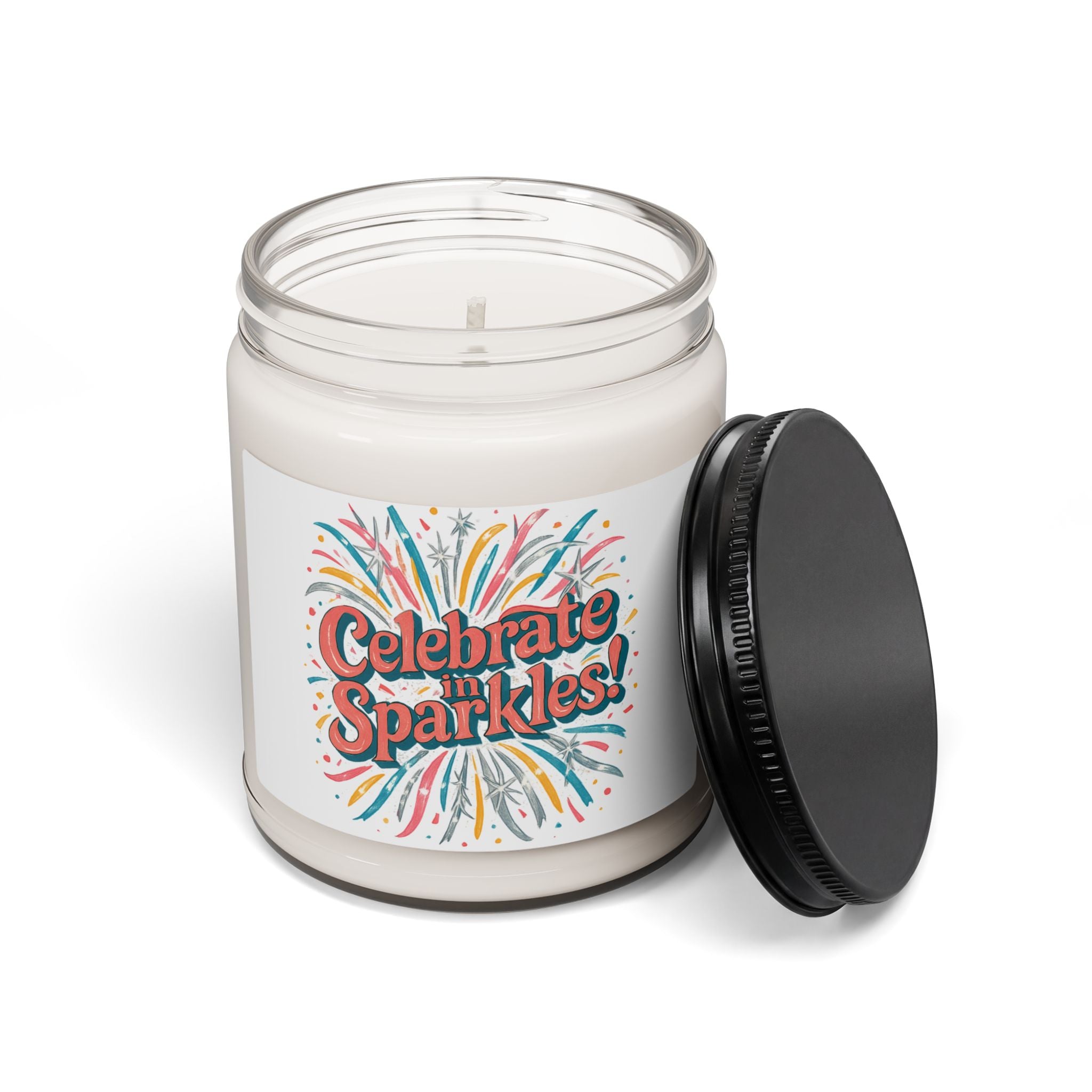 Celebrate Sparkles! Candle | 9oz Soy Jar, Festive Firework Design