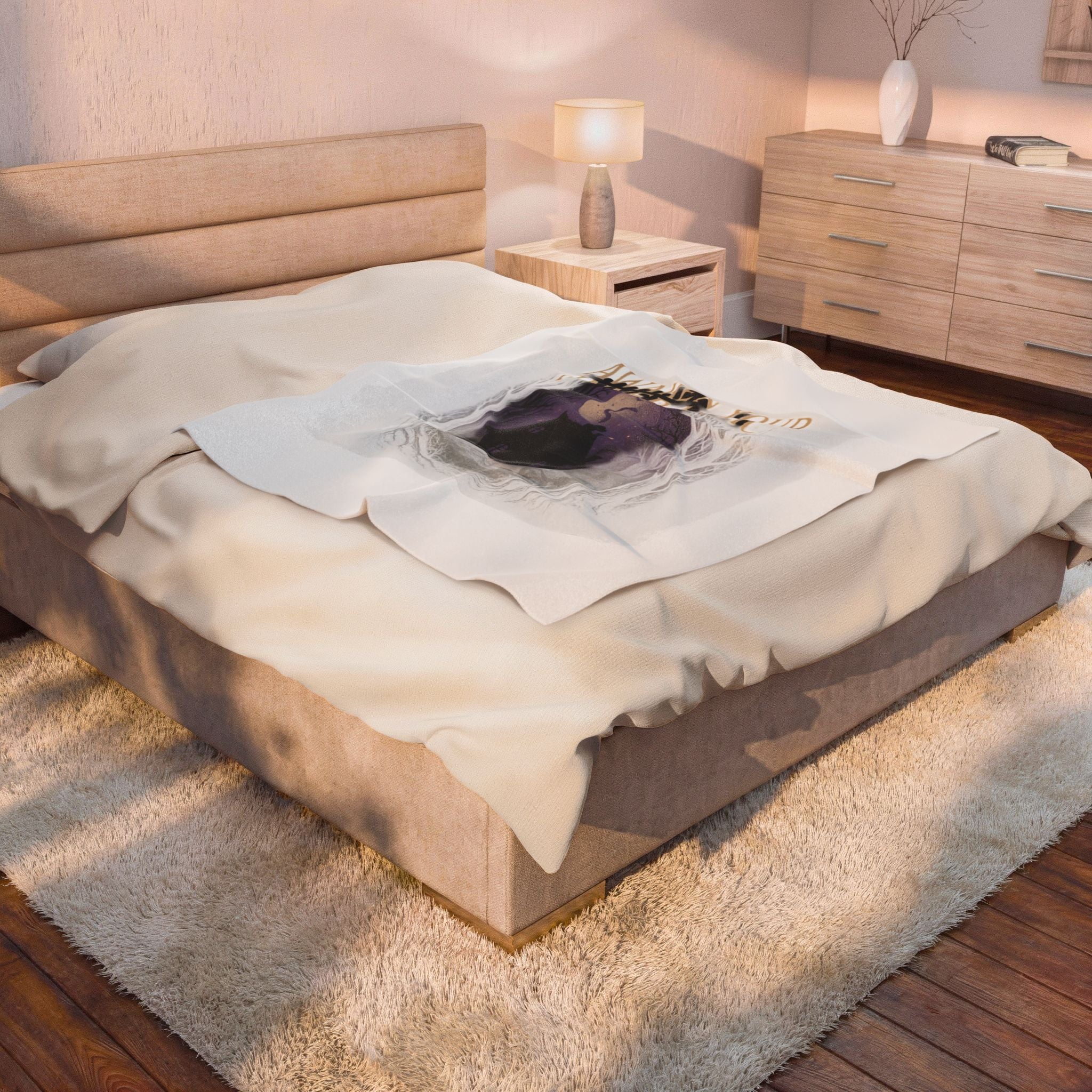 Awaken Your Inner Magic Velveteen Plush Blanket | Witchy Cottage Moon Scene