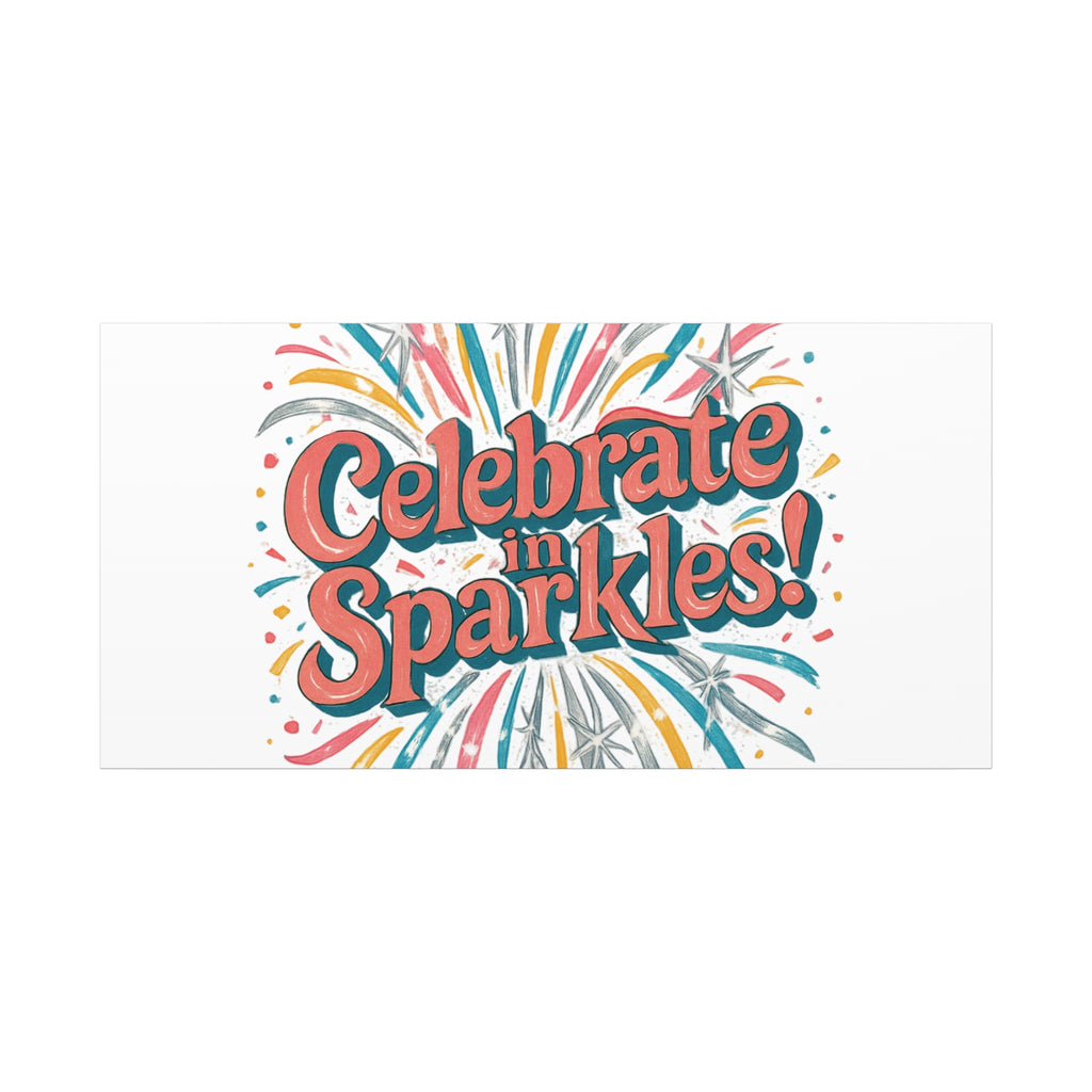 Celebrate in Sparkles! Canvas | Firework Typography Wall Art