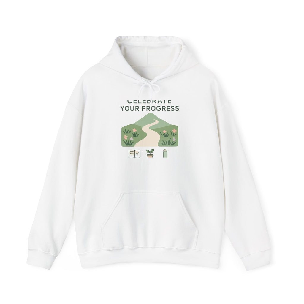 Celebrate Your Progress hoodie | motivational nature path illustration