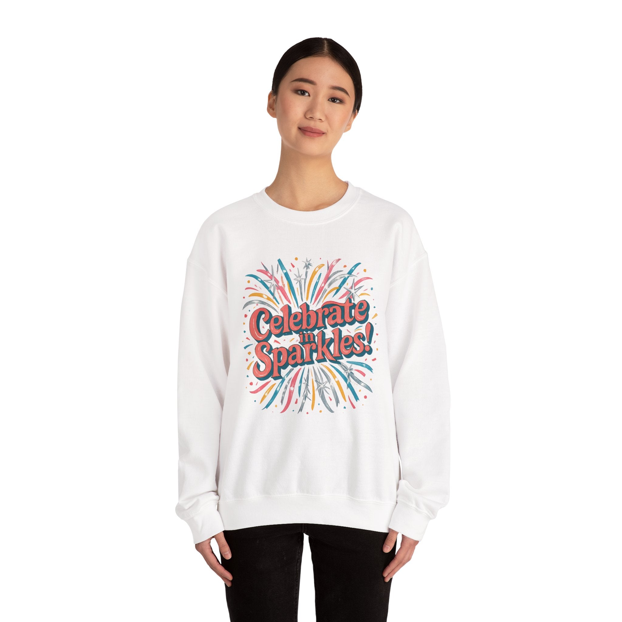 Celebrate with Sparkles Sweatshirt | Retro Fireworks Crewneck