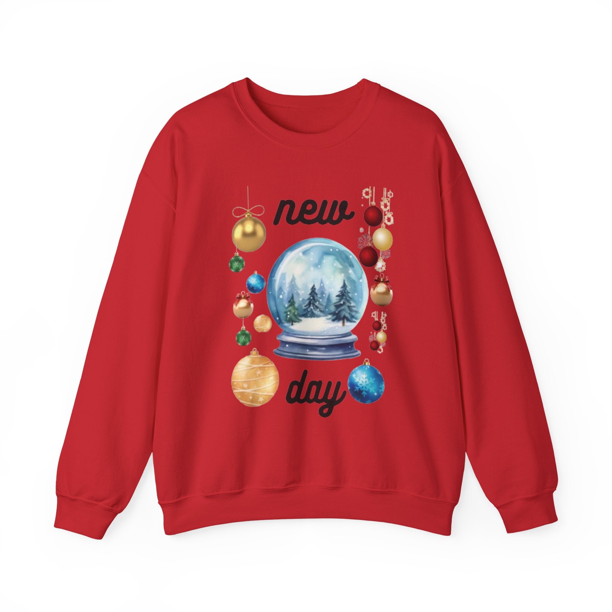 Cozy Holiday Crewneck Sweatshirt - 'New Day' Design, Unisex Clothing, Christmas Gift, Cozy Sweatshirt, Winter Apparel, Relaxed Style