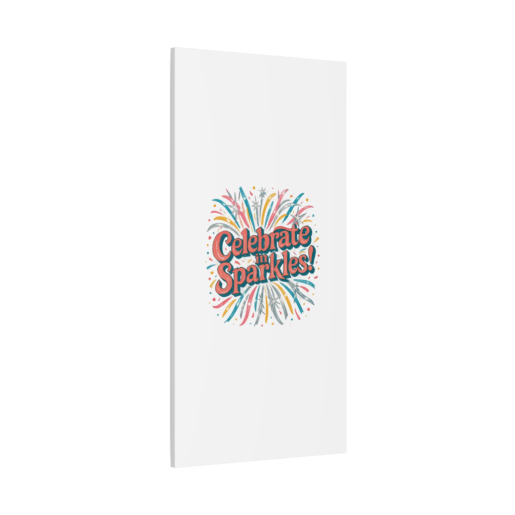 Celebrate in Sparkles! Canvas | Firework Typography Wall Art