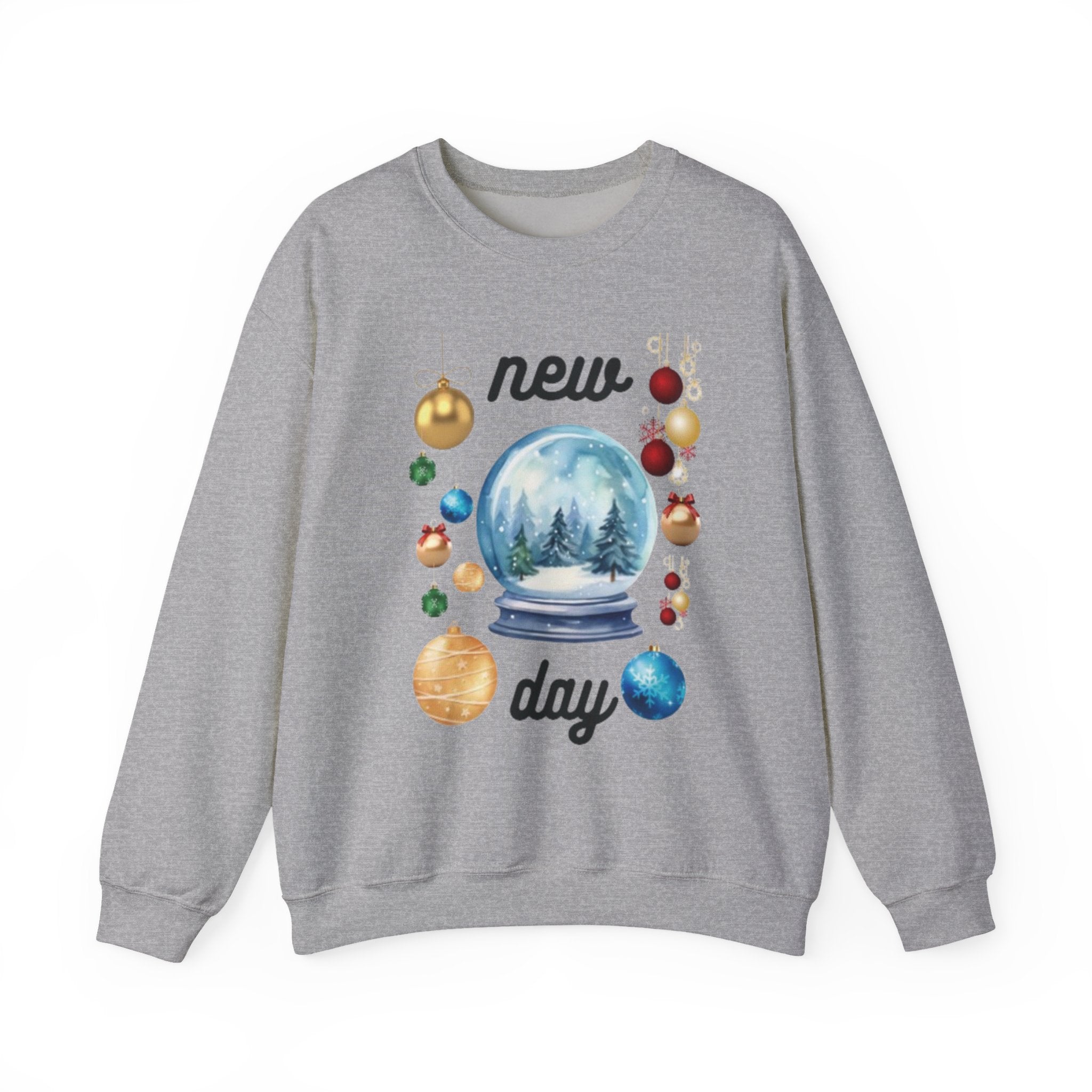 Cozy Holiday Crewneck Sweatshirt - 'New Day' Design, Unisex Clothing, Christmas Gift, Cozy Sweatshirt, Winter Apparel, Relaxed Style