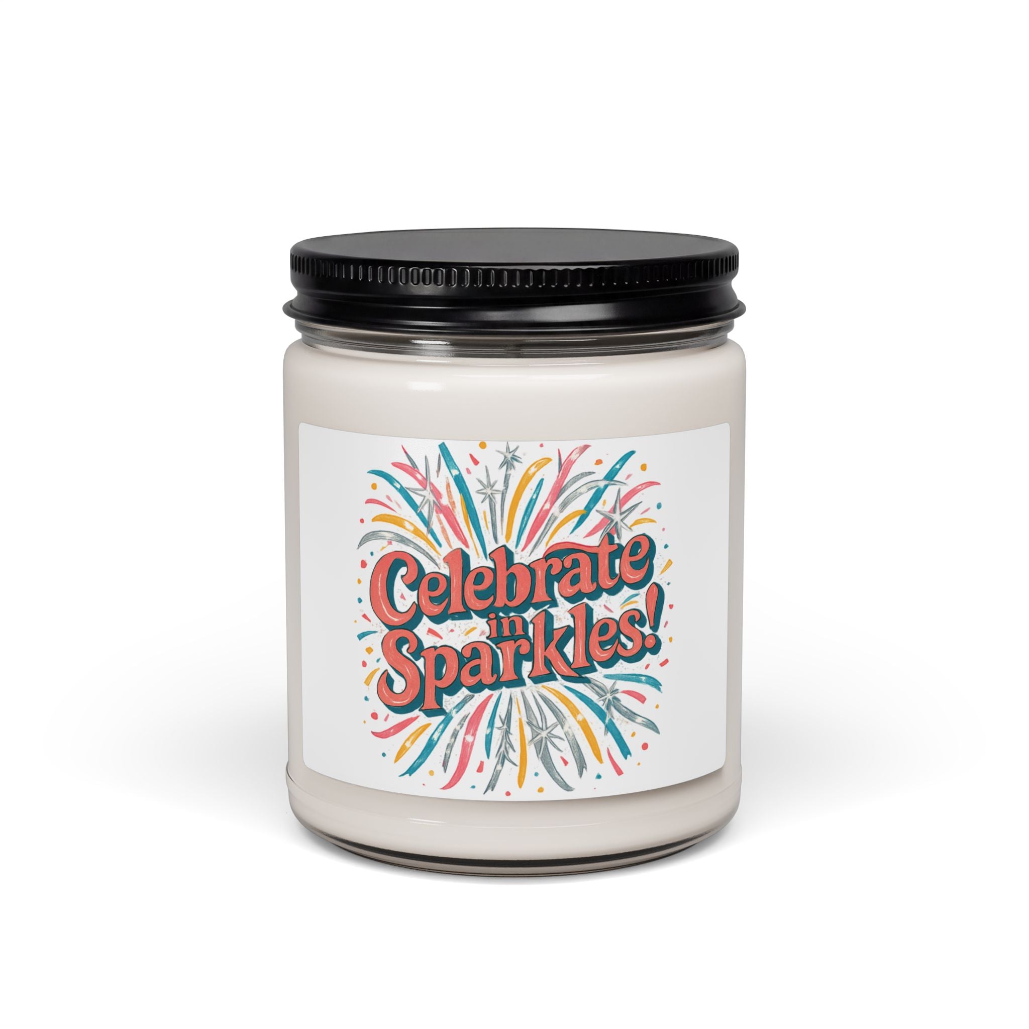 Celebrate Sparkles! Candle | 9oz Soy Jar, Festive Firework Design