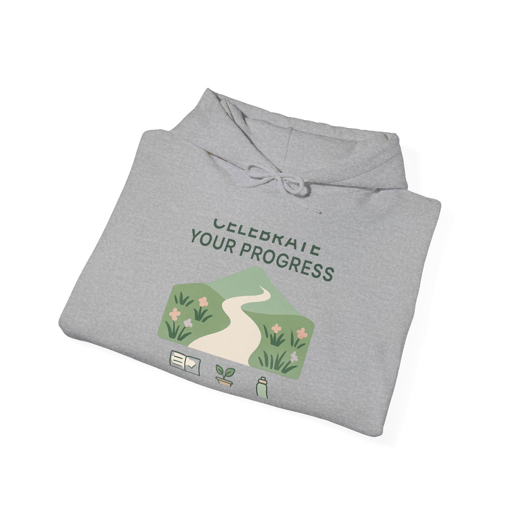 Celebrate Your Progress hoodie | motivational nature path illustration