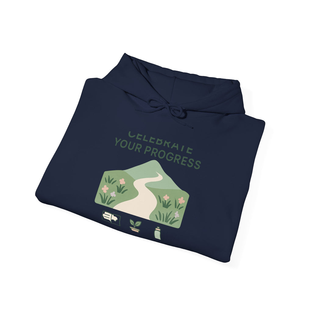 Celebrate Your Progress hoodie | motivational nature path illustration