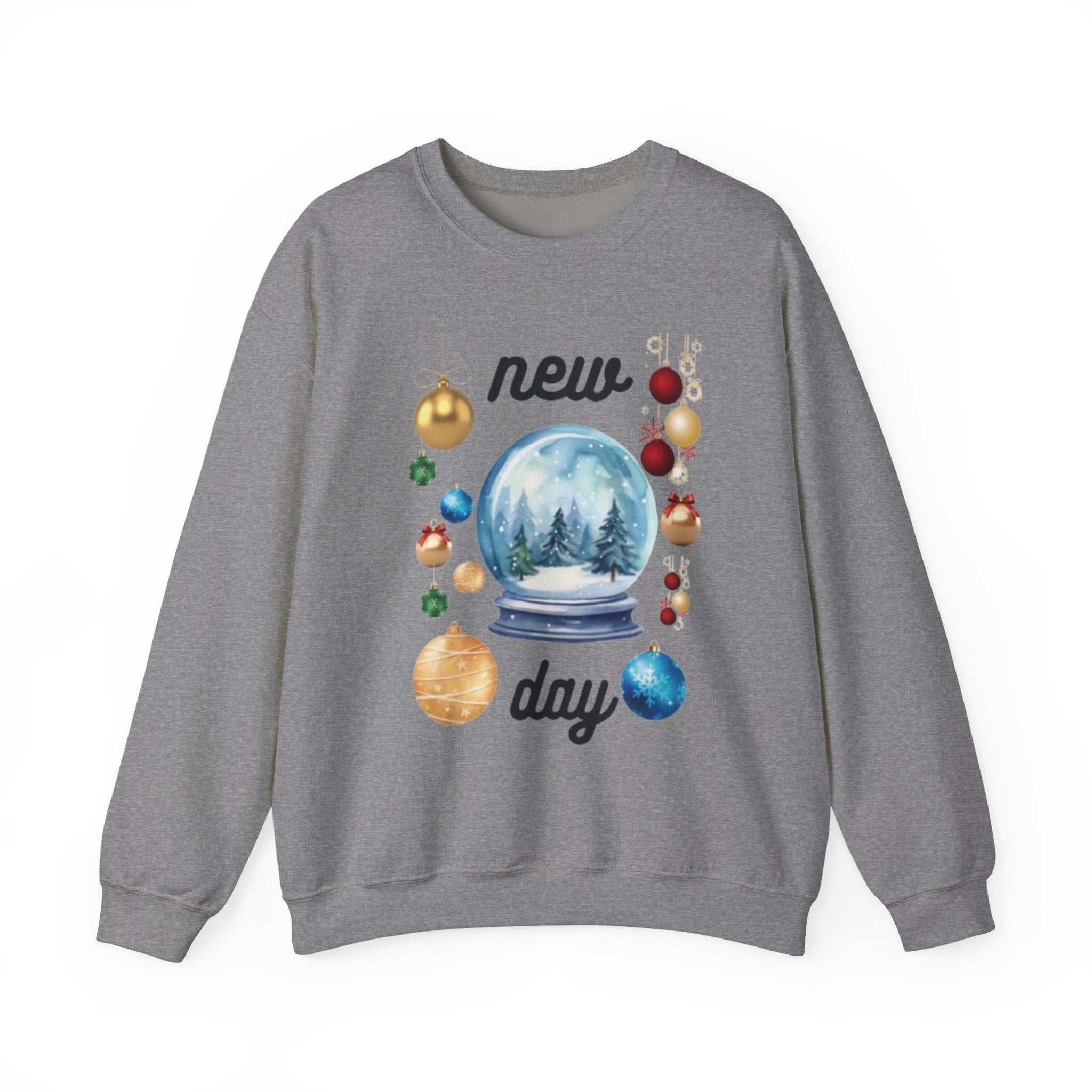 Cozy Holiday Crewneck Sweatshirt - 'New Day' Design, Unisex Clothing, Christmas Gift, Cozy Sweatshirt, Winter Apparel, Relaxed Style